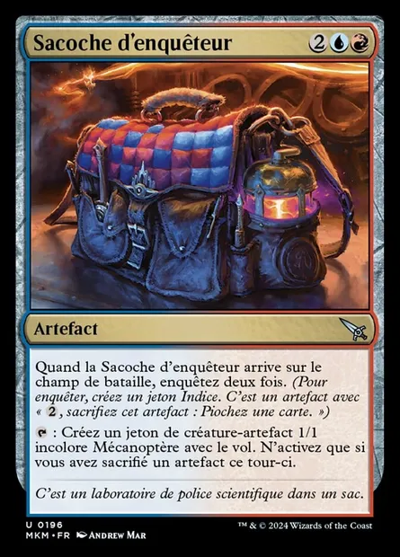 Sacoche d'enquêteur, carte Magic MKM 196 — extension Murders at Karlov Manor