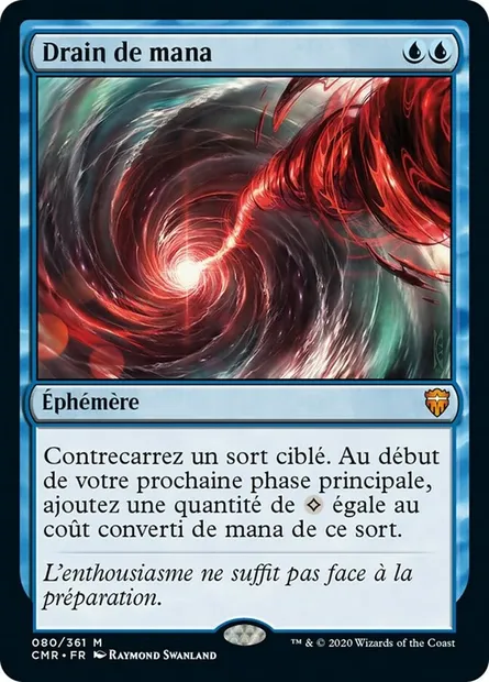 Drain de mana, carte Magic CMR 80 — extension Commander Legends