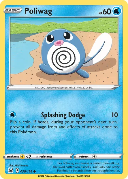 Poliwag, Pokémon card LOR 030 — Lost Origin set