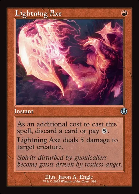 Hache d'éclairs, carte Magic INR 398 — extension Innistrad Remastered