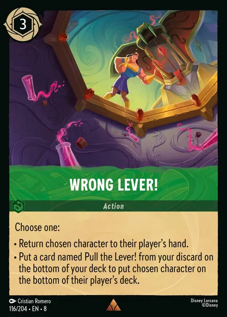 Wrong Lever!, Disney Lorcana card CH8-116 — The Reign of Jafar set