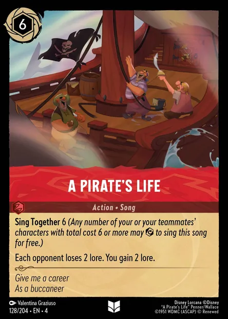 A Pirate's Life, Disney Lorcana card CH4-128 — Ursula's Return set