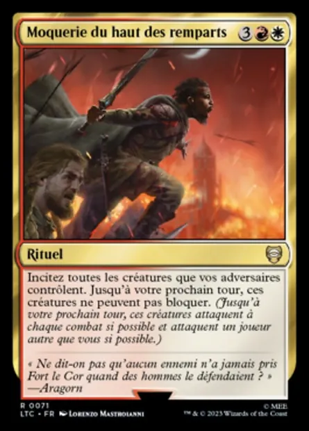 Moquerie du haut des remparts, carte Magic LTC 71 — extension Tales of Middle-earth Commander