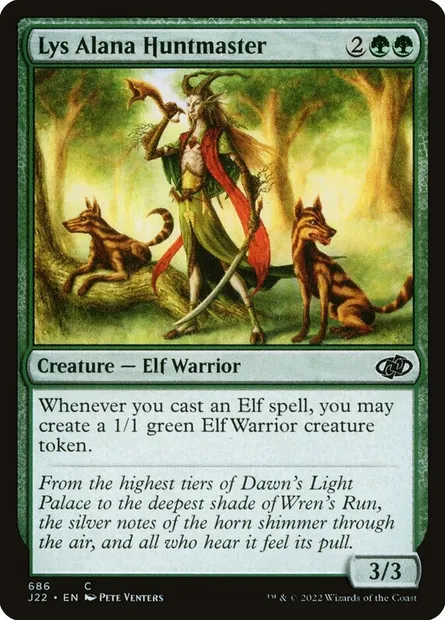 Lys Alana Huntmaster, Magic card J22 686 — Jumpstart 2022 set