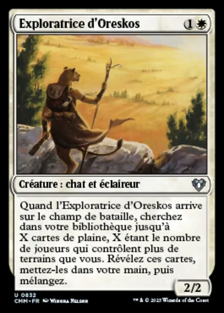 Exploratrice d'Oreskos, carte Magic CMM 832 — extension Commander Masters