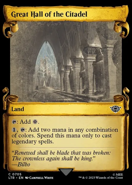 Grande salle de la Citadelle, carte Magic LTR 705 — extension Le Seigneur des Anneaux : chroniques de la Terre du Milieu