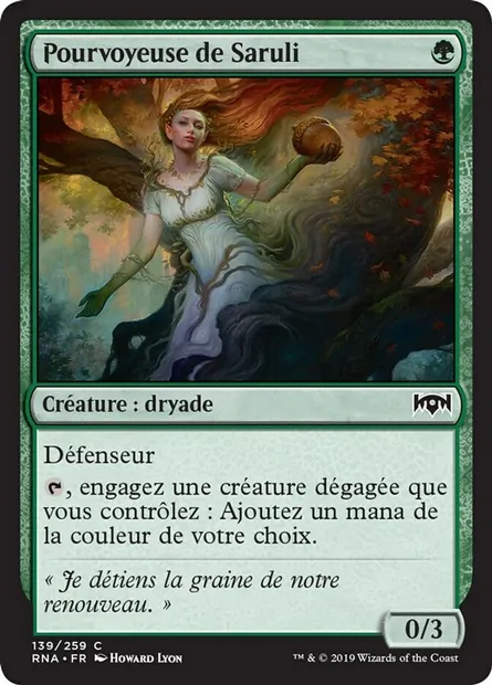 Pourvoyeuse de Saruli, carte Magic RNA 139 — extension L'allégeance de Ravnica