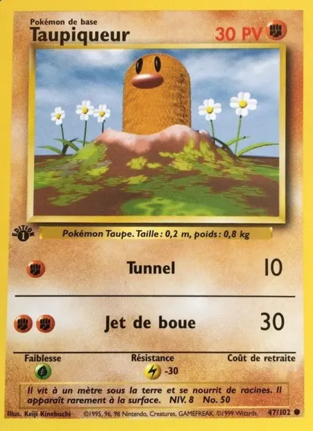 Taupiqueur, carte Pokémon BS 47 — extension Set de Base