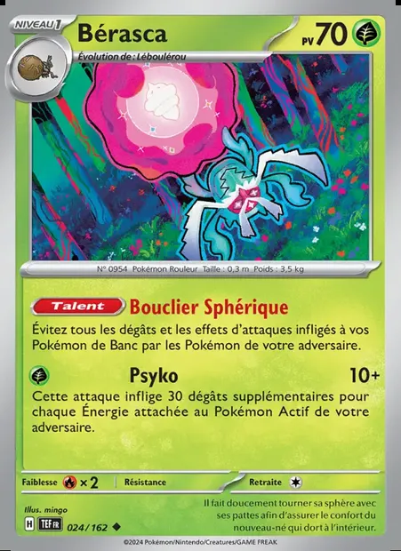 Bérasca, carte Pokémon TEF 024 — extension Forces Temporelles