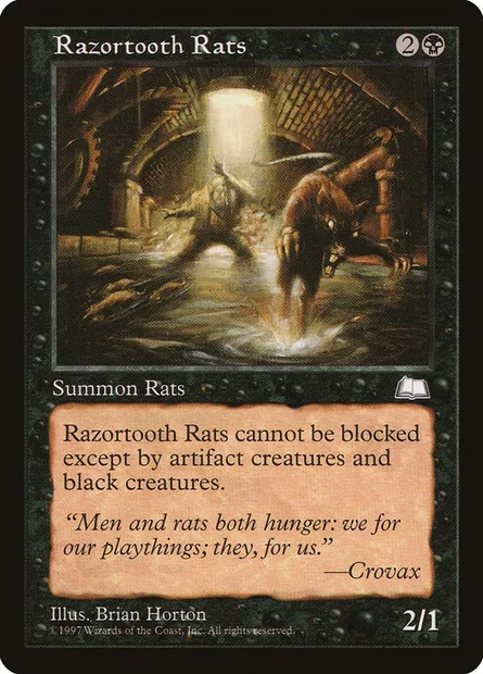 Razortooth Rats, Magic card WTH 78 — Weatherlight set