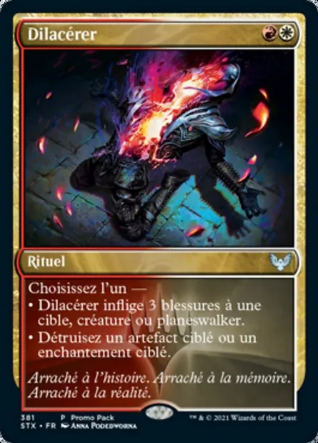 Dilacérer, carte Magic STX 381 — extension Strixhaven: l'Académie des Mages