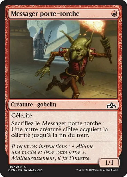Messager porte-torche, carte Magic GRN 119 — extension Les Guildes de Ravnica