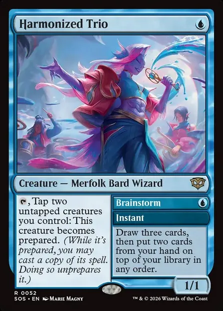Harmonized Trio // Brainstorm, Magic card SOS 52 — Secrets of Strixhaven set