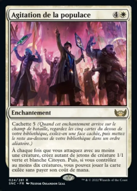 Agitation de la populace, carte Magic SNC 24 — extension Les rues de la Nouvelle-Capenna
