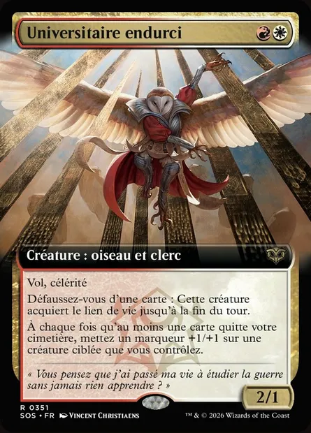 Universitaire endurci, carte Magic SOS 351 — extension Secrets of Strixhaven