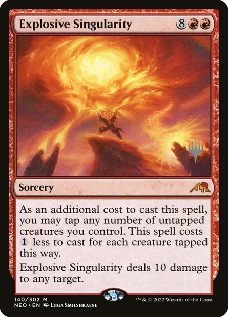 Singularité explosive, carte Magic PNEO 140p — extension Kamigawa: Neon Dynasty Promos