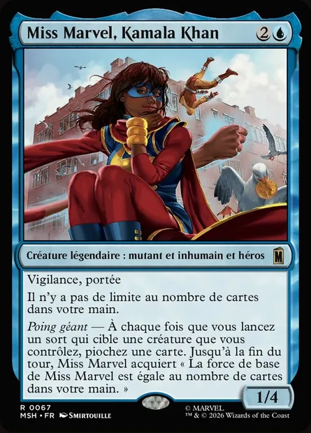 Miss Marvel, Kamala Khan, carte Magic MSH 67 — extension Marvel Super Heroes