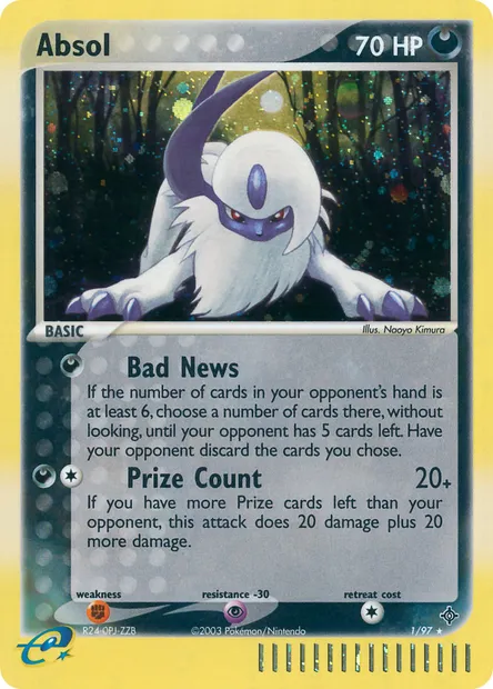 Absol, Pokémon card DR 1 — Dragon set