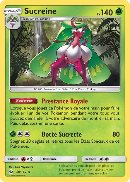 Sucreine, carte Pokémon SUM 20 — extension Soleil et Lune