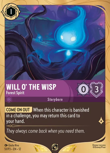 Will o' the Wisp - Forest Spirit, Disney Lorcana card P3-051 — P3 set