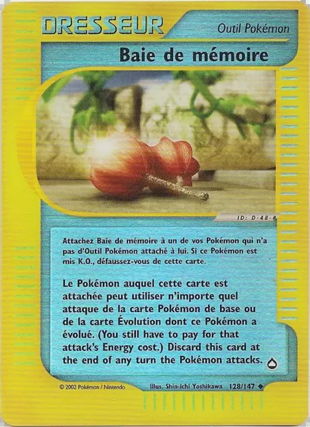 Baie de mémoire, carte Pokémon AQ 128 — extension Aquapolis