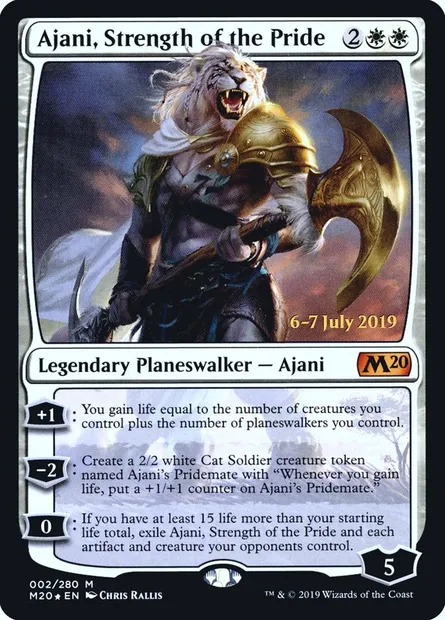 Ajani, force de la bande, carte Magic PM20 2s — extension Core Set 2020 Promos
