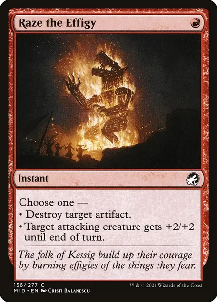 Raze the Effigy, Magic card MID 156 — Innistrad: Midnight Hunt set