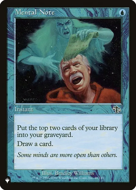Mental Note, Magic card PLST JUD-46 — The List set