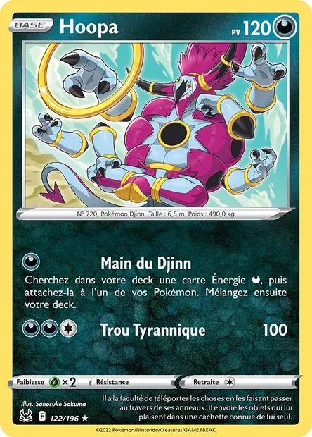 Hoopa, carte Pokémon LOR 122 — extension Origine Perdue