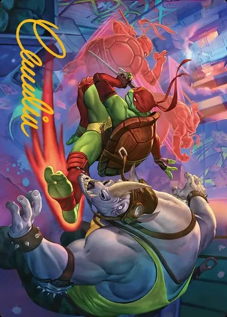 Super Combo // Super Combo, carte Magic ATMT 44 — extension Teenage Mutant Ninja Turtles Art Series