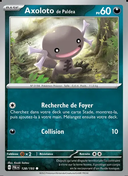 Axoloto de Paldea, carte Pokémon PAL 128 — extension Évolutions à Paldea