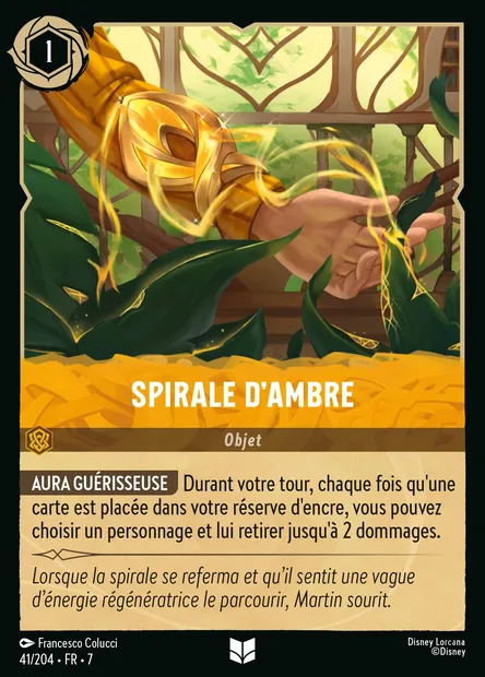 Spirale d'ambre, carte Disney Lorcana CH7-041 — extension L'île d'Archazia