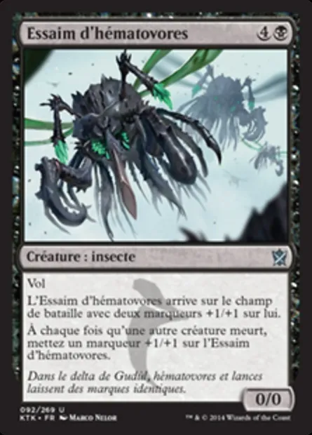 Essaim d'hématovores, carte Magic KTK 92 — extension Les Khans de Tarkir