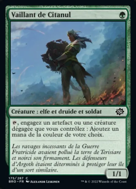 Vaillant de Citanul, carte Magic BRO 175 — extension La Guerre Fratricide