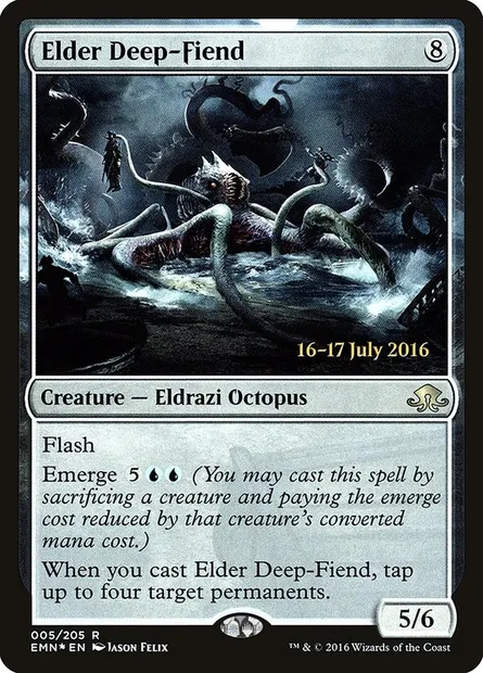 Elder Deep-Fiend, Magic card PEMN 5s — Eldritch Moon Promos set