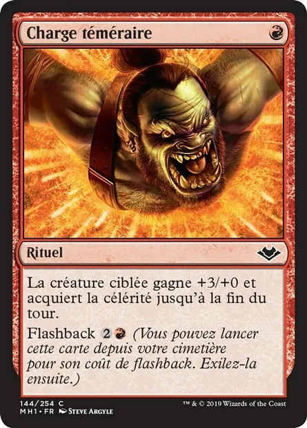 Charge téméraire, carte Magic MH1 144 — extension Horizons du Modern