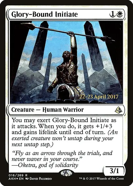 Glory-Bound Initiate, Magic card PAKH 16s — Amonkhet Promos set