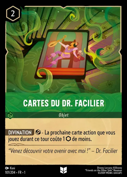 Cartes du Dr. Facilier, carte Disney Lorcana CH1-101 — extension Premier Chapitre