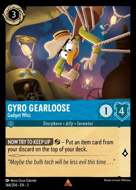 Gyro Gearloose - Gadget Whiz, Disney Lorcana card CH3-144 — Into the Inklands set