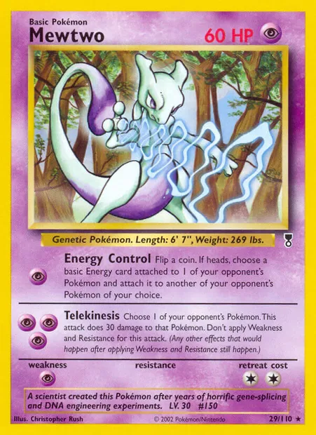 Mewtwo, carte Pokémon LC 29 — extension Legendary Collection