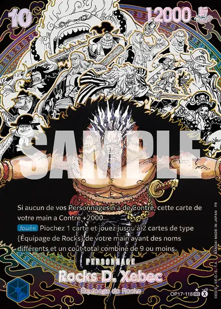 Rocks D. Xebec, carte One Piece OP17-118 — extension LES GUERRIERS LES PLUS PUISSANTS AU MONDE