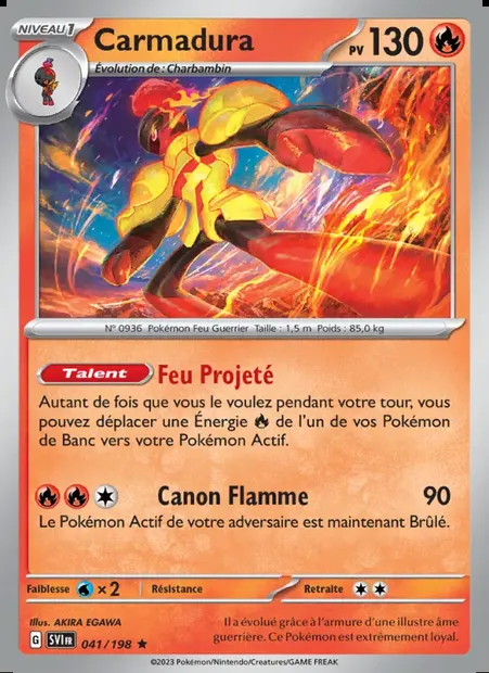 Carmadura, carte Pokémon SVI 041 — extension Écarlate et Violet