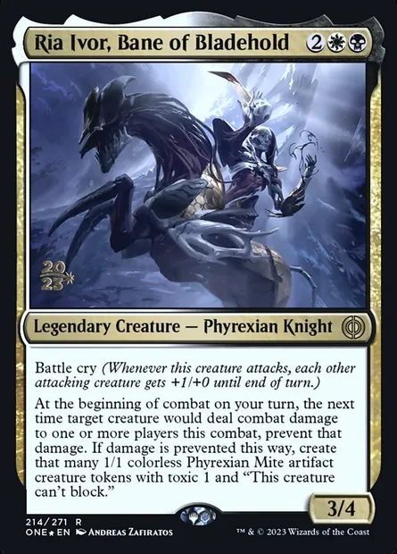 Ria Ivor, fléau de Fortcoutel, carte Magic PONE 214s — extension Phyrexia: All Will Be One Promos