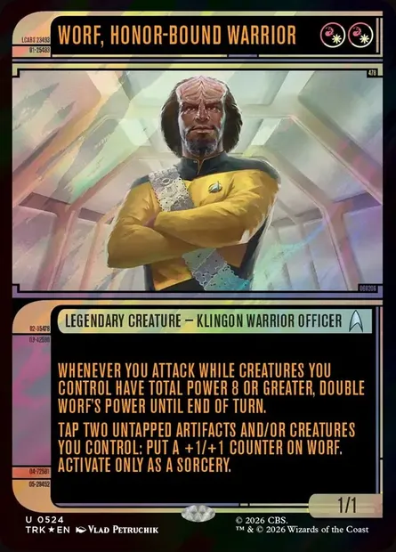 Worf, Honor-Bound Warrior, Magic card TRK 524 — Star Trek set