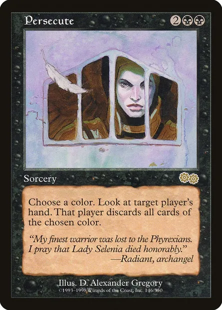Persécution, carte Magic USG 146 — extension Epopée d'Urza