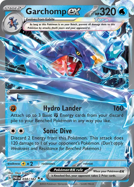 Garchomp ex, Pokémon card PAR 038 — Paradox Rift set