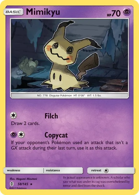Mimikyu, Pokémon card GRI 58 — Guardians Rising set