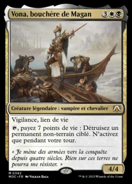 Vona, bouchère de Magan, carte Magic MOC 342 — extension March of the Machine Commander
