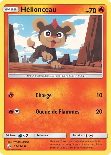 Hélionceau, carte Pokémon CEC 36 — extension Éclipse Cosmique
