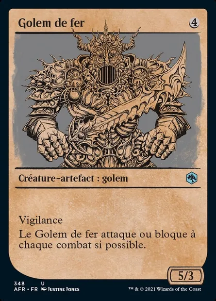 Golem de fer, carte Magic AFR 348 — extension Forgotten Realms: Aventures dans les Royaumes Oubliés